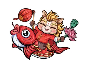 Linh Vật Ngựa Tết Bính Ngọ 2026 - Hình Minh Họa Vector Dễ Thương