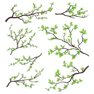 Cành Lá Xanh Tươi - Bộ Minh Họa Vector EPS Đa Dạng Cho Thiết Kế