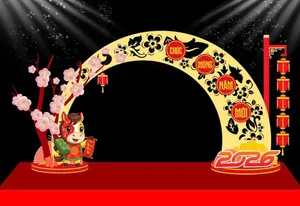 Backdrop Tết 2026 Ất Tỵ - Chúc Mừng Năm Mới Vector CDR