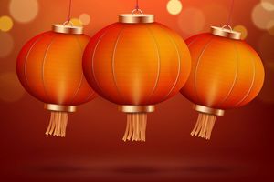 Hình minh họa đèn lồng màu đỏ file vector mẫu CR468