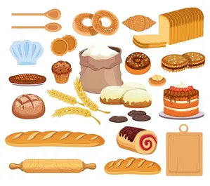 Bộ Sưu Tập Bánh Mì & Đồ Nướng Hoạt Hình - EPS Chất Lượng Cao