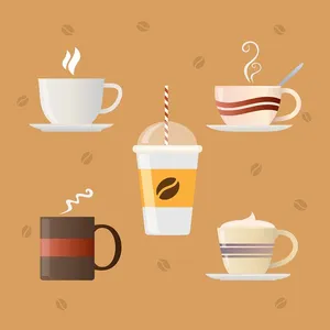 Hình minh họa cốc cafe file vector mẫu KS853