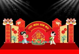 Backdrop Tết 2026 Chúc Mừng Năm Mới - Thiết Kế Đồ Họa CDR Cao Cấp
