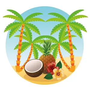 Hình ảnh cây dừa file vector mẫu KS615