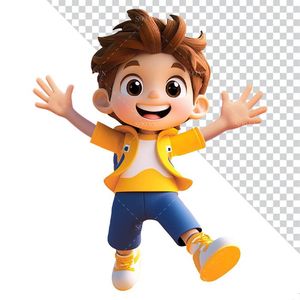 Hình ảnh cậu học sinh 3D file PNG mẫu CR794