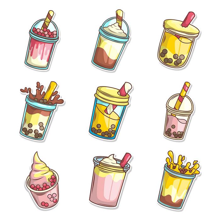 Hình ảnh cốc trà sữa file vector mẫu CR624
