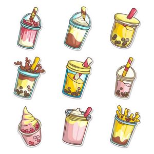 Hình ảnh cốc trà sữa file vector mẫu CR624