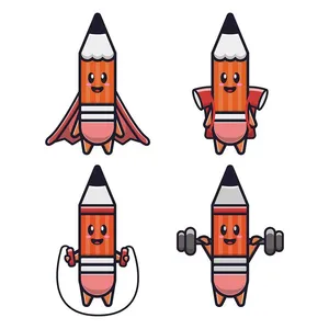 Bộ sưu tập hành động của cây bút chì file vector mẫu HH23