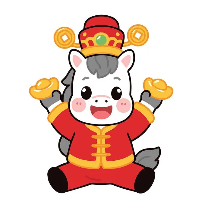 Linh Vật Ngựa Tết Nguyên Đán Dễ Thương - Hình Minh Họa EPS Vector