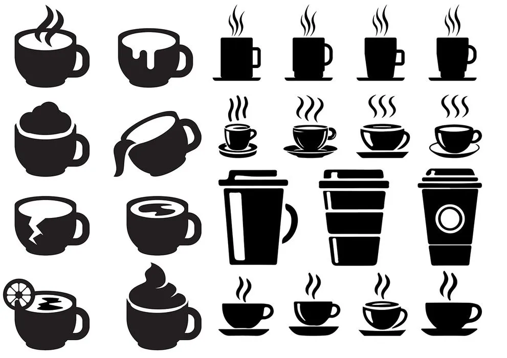 Hình minh họa cốc cafe file vector mẫu KS844