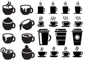 Hình minh họa cốc cafe file vector mẫu KS844
