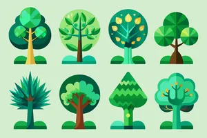 Bộ sưu tập cây xanh file vector mẫu KK14