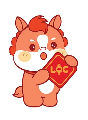 Linh Vật Ngựa Tết Dễ Thương - Đồ Họa Vector EPS Cho Thiết Kế Tết