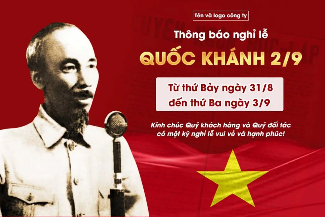 Banner lịch nghỉ lễ quốc khánh 2-9 file PSD mẫu KT74