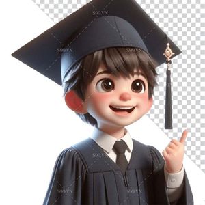 Hình ảnh cậu bé học sin tốt nghiệp 3D file PNG mẫu CR864
