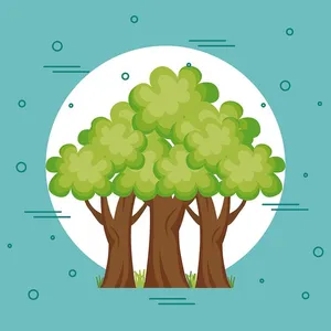 Hình ảnh cây xanh cổ thụ file vector mẫu KK40