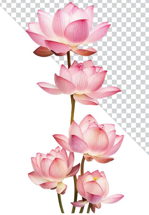 Hình ảnh bông hoa sen màu hồng file PNG mẫu CR1620