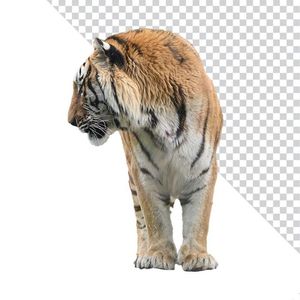 Hình ảnh chú hổ quay đầu file PNG mẫu CR1065