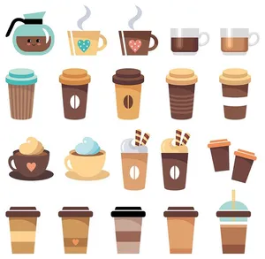 Hình ảnh cốc cafe file vector mẫu KS802