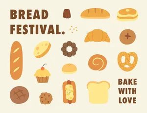 Bộ Sưu Tập Bánh Mì Dễ Thương - Minh Họa Vector EPS Đa Dạng