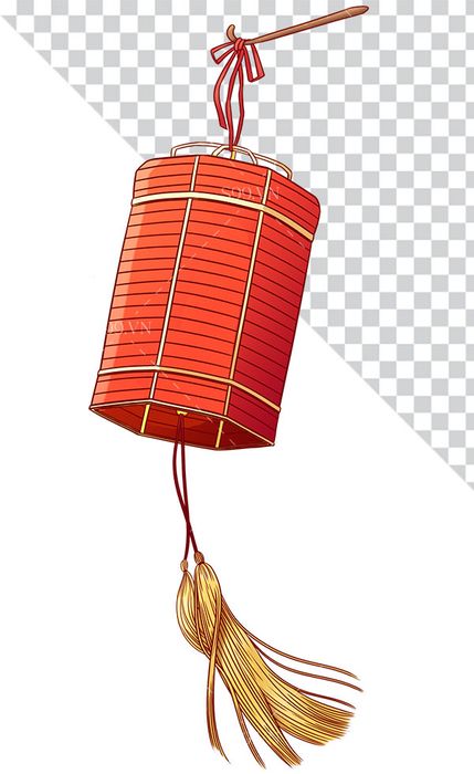 Hình ảnh đèn lồng màu đỏ file PNG mẫu CR547