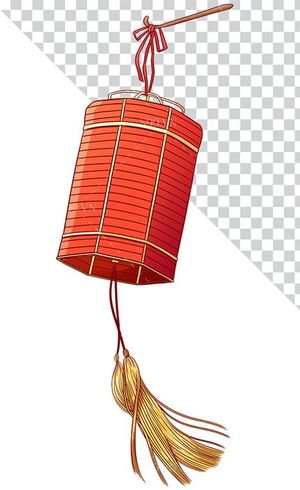 Hình ảnh đèn lồng màu đỏ file PNG mẫu CR547