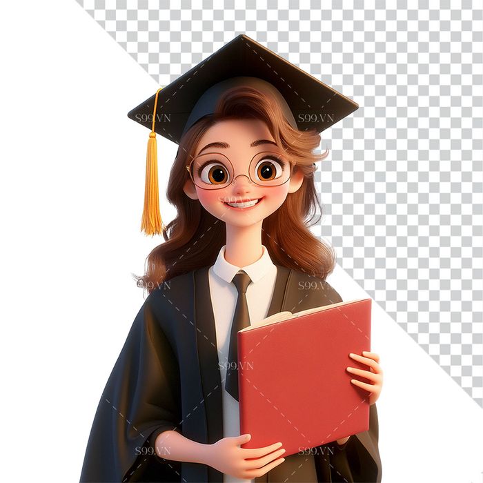 Hình ảnh cậu học sinh tốt nghiệp 3D file PNG mẫu CR816