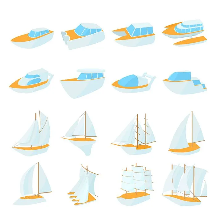 Bộ sưu tập con thuyền buồm file vector mẫu HH150