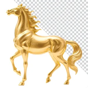 Ngựa Vàng Minh Họa PNG Chất Lượng Cao cho Thiết Kế Đồ Họa