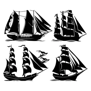 Hình ảnh cánh thuyền buồm ra khơi file vector mẫu HH221