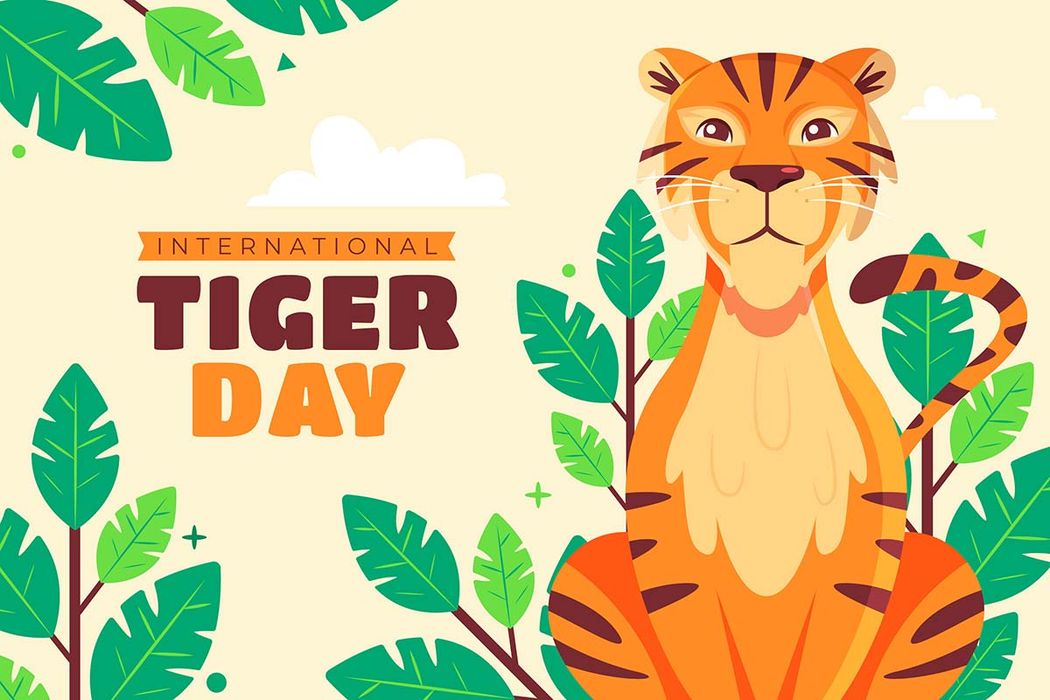 Banner chú hổ ngồi trong rừng file vector mẫu CR1487