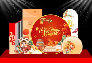 Backdrop Tết 2026 Đậm Chất Truyền Thống - File CDR Độc Đáo