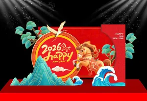 Backdrop Tết 2026 Giáp Ngọ – Thiết kế độc đáo, may mắn, giàu sang