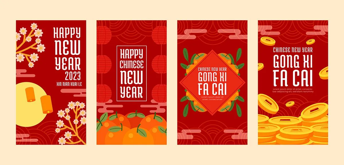 Poster Tết Nguyên Đán 2023 - Thiết Kế Chúc Mừng Năm Mới Đỏ Vàng