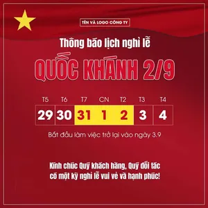 Banner thông báo lịch nghỉ lễ quốc khánh 2-9 file PSD mẫu KT72