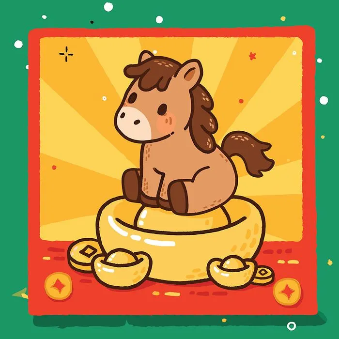 Linh Vật Ngựa Tết 2026 Minh Họa Vector EPS Độc Đáo