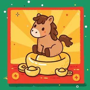 Linh Vật Ngựa Tết 2026 Minh Họa Vector EPS Độc Đáo