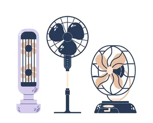 Bộ sưu tập quạt điện file vector mẫu OC79v