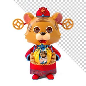 Hình ảnh chú hổ thần tài file PNG mẫu CR1046