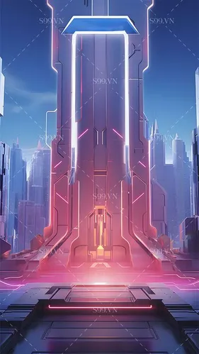 Background Công Nghệ Tương Lai Đơn Sắc - PNG Chất Lượng Cao