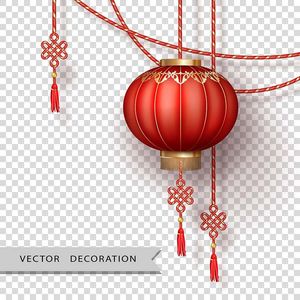 Hình ảnh đèn lồng hình tròn màu đỏ trang trí dịp lễ tết file vector mẫu CR404