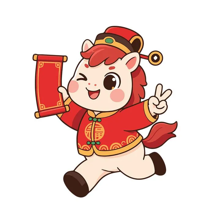 Linh Vật Ngựa Tết Vui Chơi EPS - Hình Minh Họa Vector Dễ Thương