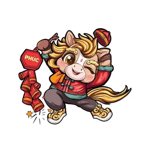 Linh Vật Ngựa Tết 2026 Minh Họa Vector EPS - Thiết Kế Chúc Mừng Năm Mới