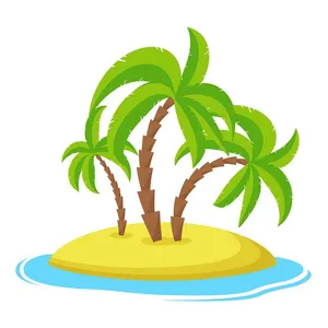 Hình ảnh cây dừa file vector mẫu KS579