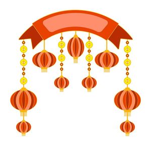 Hình ảnh bộ đèn lồng trang trí dịp tết file vector mẫu CR491