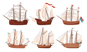 Bộ sưu tập con thuyền buồm file vector mẫu HH145