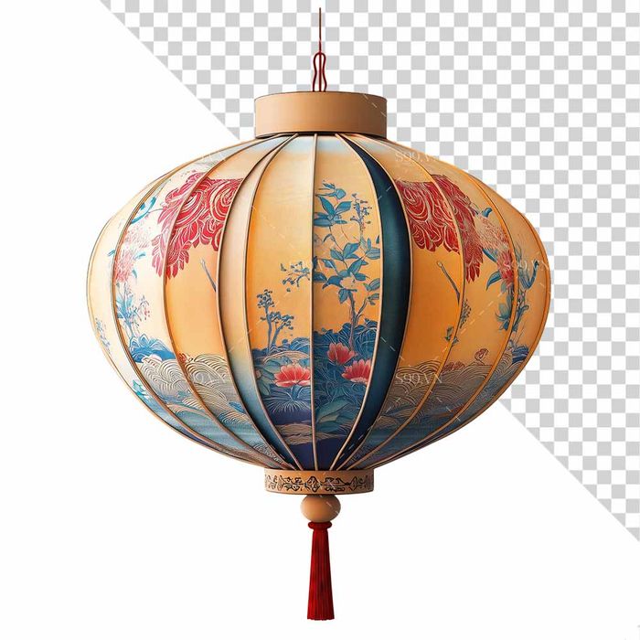 Hình ảnh đèn lồng trang trí dịp tết file PNG mẫu CR524