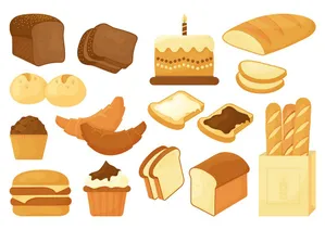 Bộ sưu tập minh họa bánh mì và bánh ngọt EPS đa dạngBộ sưu tập minh họa bánh mì và bánh ngọt EPS đa dạng