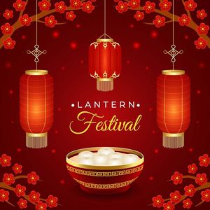 Banner đèn lồng màu đỏ trang trí dịp tết cổ truyền file vector mẫu CR410
