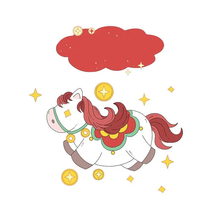 Ngựa Linh Vật Tết Nguyên Đán, Hình Minh Họa EPS Dễ Thương